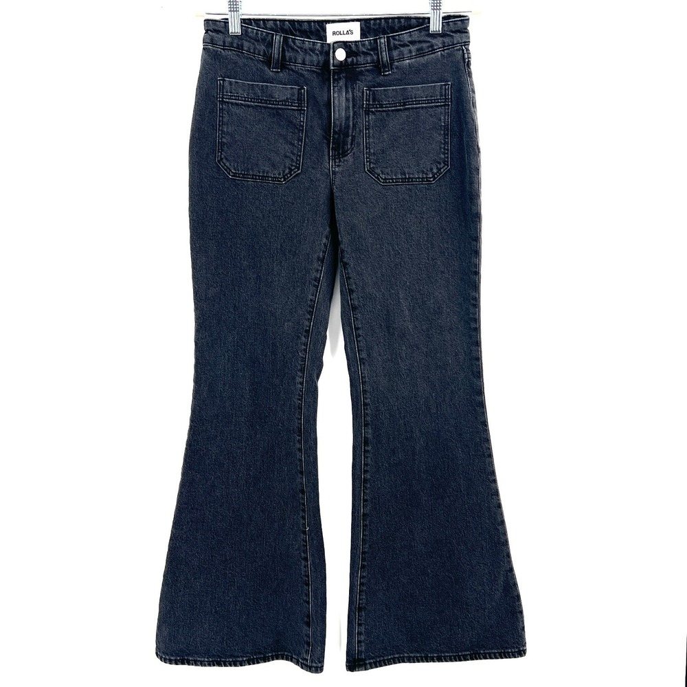 Rolla's Sailor Low rise Flare leg charcoal black boho retro‎ bellbottom jeans 29